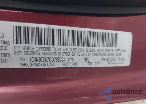 2016 Jeep Compass High Altitude Edition из США, поврежденный, VIN 1C4NJCEA7GD785724